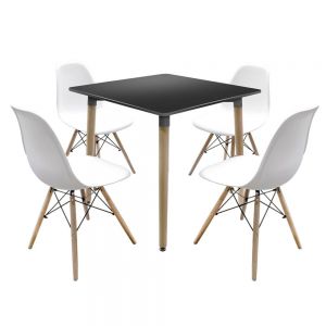 Comedor Minimalista con 4 sillas Eames y Mesa Eames 